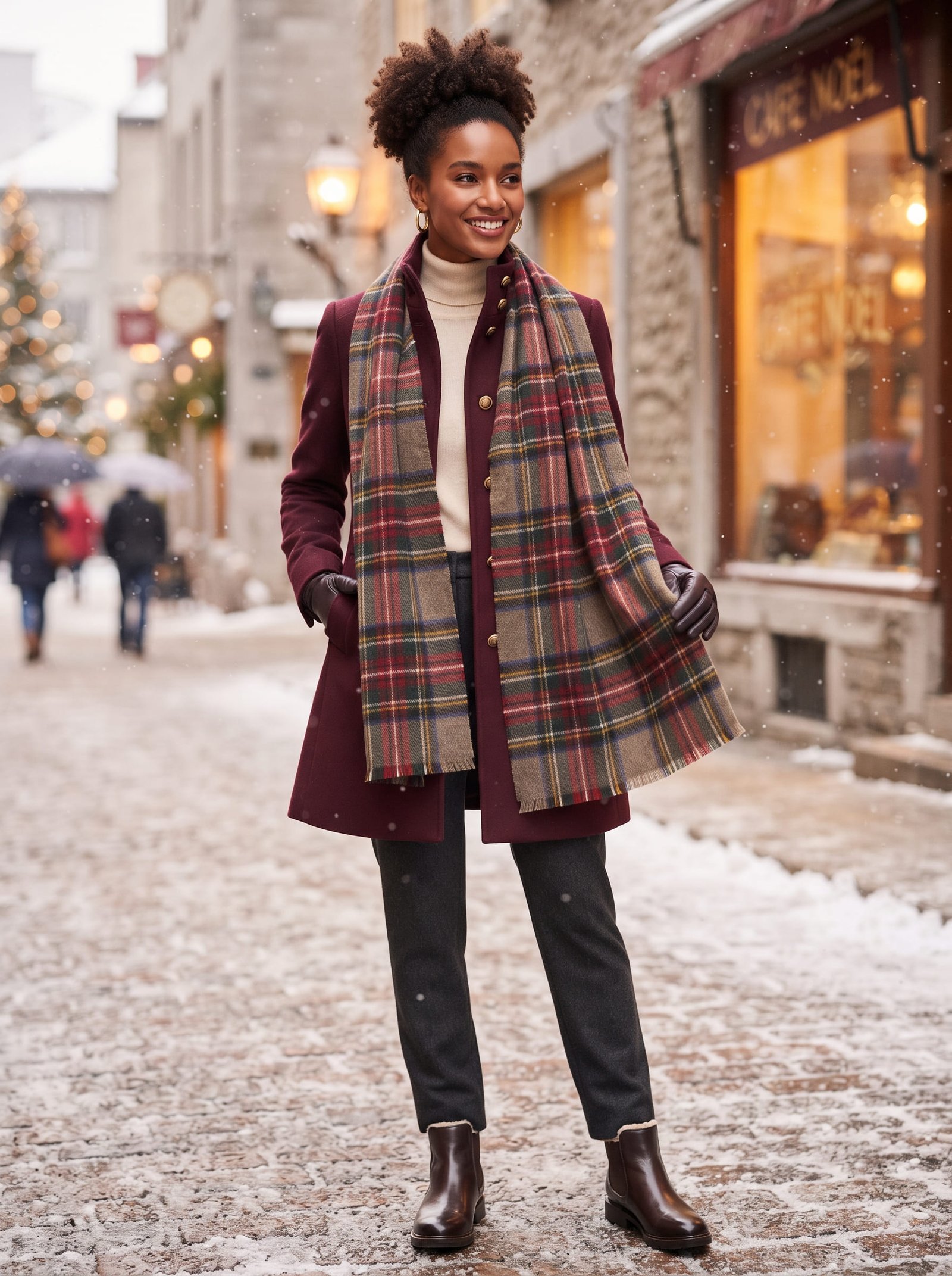 Wool Blend Scarf — Tartan