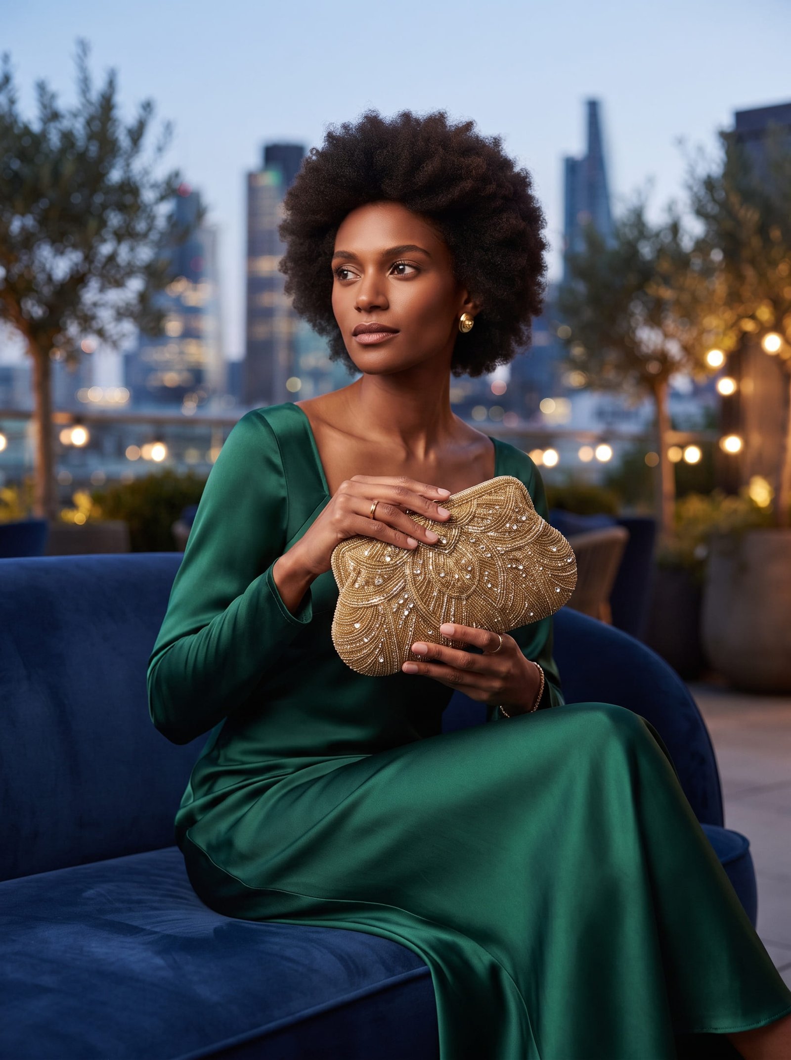 Beaded Clutch — Gold